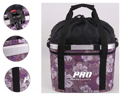 Panier de vélo avant 16 litres femmes floral amovible