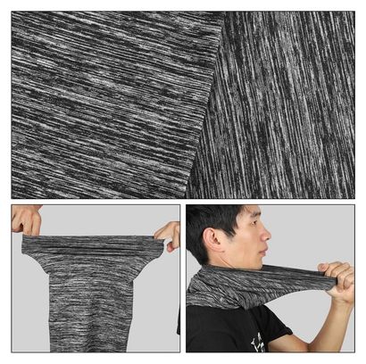 Cagoule Hiver Echarpe Cou Polaire Chaude Elastique Noir/Gris