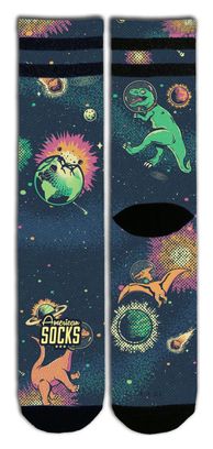 Space Dino - Chaussettes Graphiques Techniques Coolmax - Cyclisme, Running et Sport