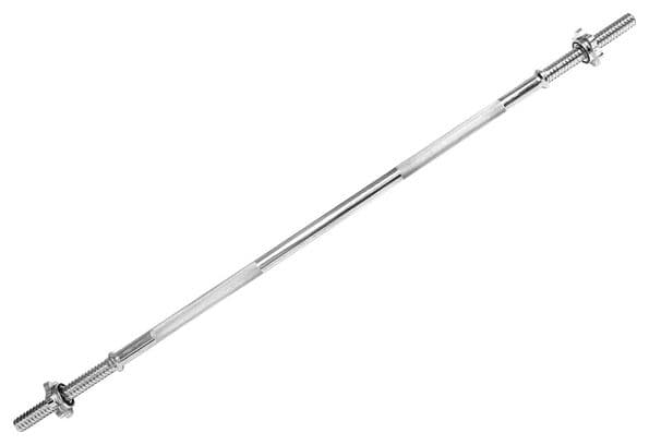 Barre d haltère longue 165 cm diamètre 30 mm acier chromé avec 2 fermoirs en forme d'étoile poignées antidérapantes barre de musculation haltérophilie