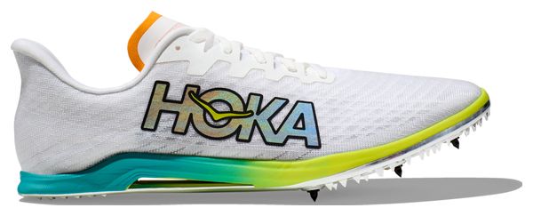 Chaussures Athlétisme Hoka Unisexe Cielo X 2 MD Blanc Bleu Jaune