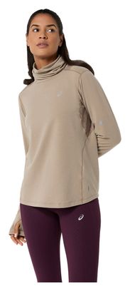 Asics Nagino Run Winter-Thermoshirt für Damen, beige