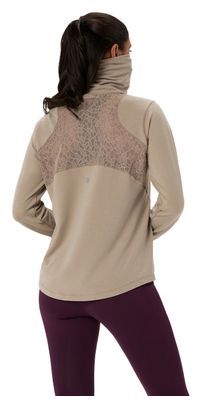 Asics Nagino Run Winter-Thermoshirt für Damen, beige
