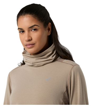 Asics Nagino Run Winter-Thermoshirt für Damen, beige
