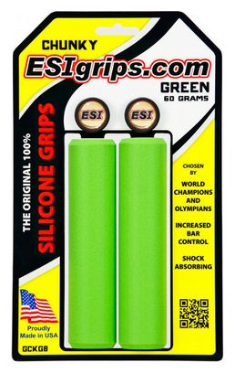 Puños de silicona ESI Chunky 32mm - Verde