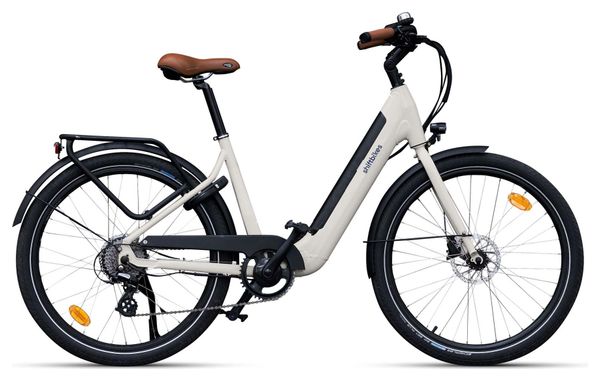 Vélo de Ville Électrique Shiftbikes 26' 460Wh Shimano Altus 8V Blanc Crème 2021