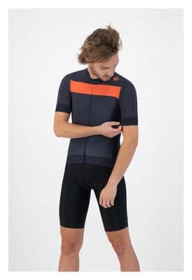 Maillot Manches Courtes Velo Rogelli Prime - Homme - Bleu/Orange