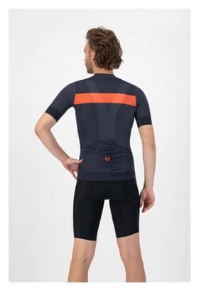 Maillot Manches Courtes Velo Rogelli Prime - Homme - Bleu/Orange