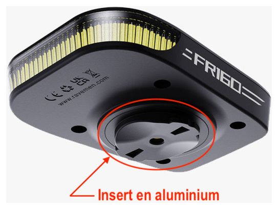 Fahrradfrontleuchte Ravemen FR160 ALU mit integrierter GARMIN GPS-Halterung