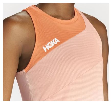 Women's Hoka Run Glide Orange tank top