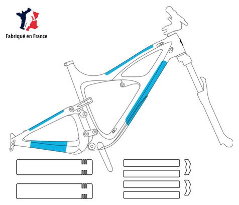 Ytwo CoatUp VBR300 E-Bike Kit di protezione del telaio 8 pezzi - Trasparente / Opaco
