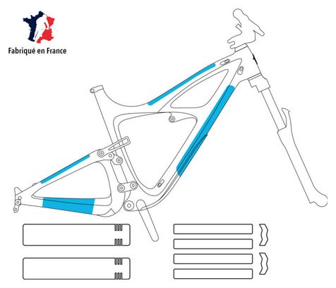 Kit de protección del cuadro Ytwo CoatUp VBR300 E-Bike 8 piezas - Transparente / Mate