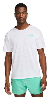 Maillot manches courtes Nike Dri-Fit Trail Solar Chase Blanc Vert