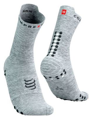 Chaussettes Compressport Pro Racing Socks v4.0 Run High Gris/Noir