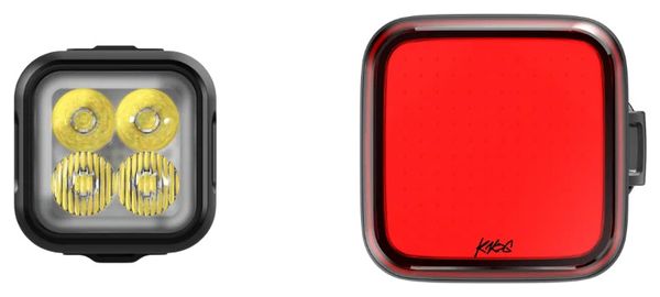 Set voor- en achterverlichting Knog Blinder Pro 1000 / Blinder Square Zwart