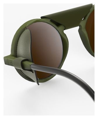 Izipizi GLACIER Pro Sonnenbrille in Khaki mit silber-braun verspiegelten Gläsern