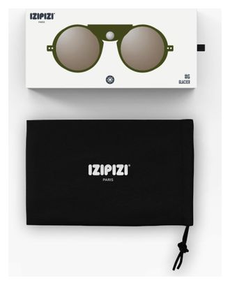 Izipizi GLACIER Pro Sonnenbrille in Khaki mit silber-braun verspiegelten Gläsern