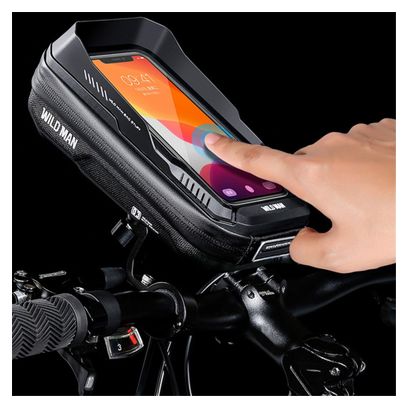 Sacoche de guidon vélo étanche PU+EVA+TPU avec pochette téléphone