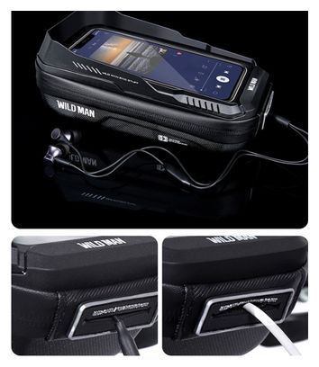 Sacoche de guidon vélo étanche PU+EVA+TPU avec pochette téléphone