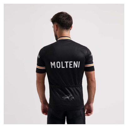 Maillot Manches Courtes Velo Rogelli Molteni - Homme - Noir