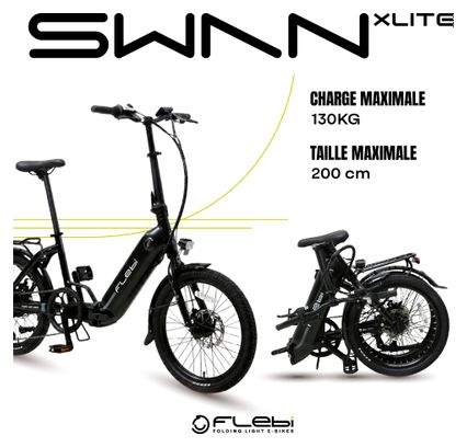 Vélo électrique pliant Swan XLite | 70 km | 10 4 Ah | 20”