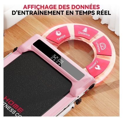 Tapis de Course - Pliable - avec Barre - Inclinaison 6km/h - Pink