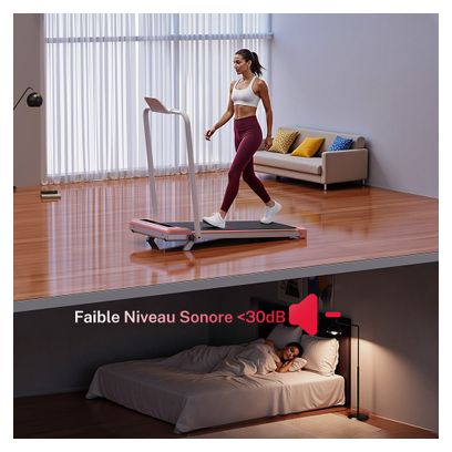 Tapis de Course - Pliable - avec Barre - Inclinaison 6km/h - Pink