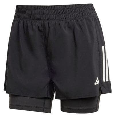 Pantaloncini adidas Own The Run 3in Black Donna 2 in 1