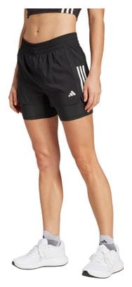 2-in-1-Shorts adidas Own The Run 3in Schwarz Damen