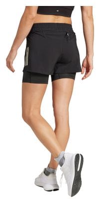 2-in-1-Shorts adidas Own The Run 3in Schwarz Damen