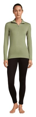 Women's 1/2 zip Icebreaker Merino 260 Tech Green Baselayer
