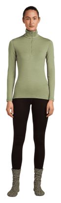 Women's 1/2 zip Icebreaker Merino 260 Tech Green Baselayer