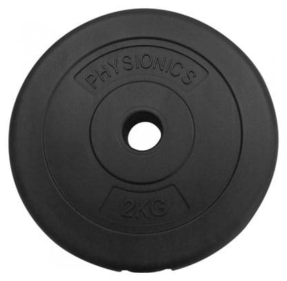 Disques de poids set de 2 x 2 kg diamètre 27 mm avec revêtement en plastique plaques de poids pour haltères fitness musculation