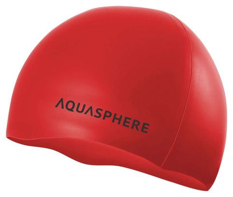Aquasphere Silicone Swim Cap Red Black