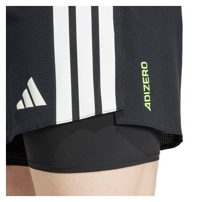 Short 2 en 1 adidas adizero Noir Homme