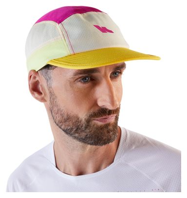 Gorra Kiprun de 5 paneles, amarillo/rosa