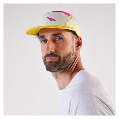 Gorra Kiprun de 5 paneles, amarillo/rosa