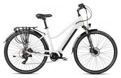 Vélo Trekking Electrique 28  - ROMET - Gazela 1 Moteur Central - BLANC