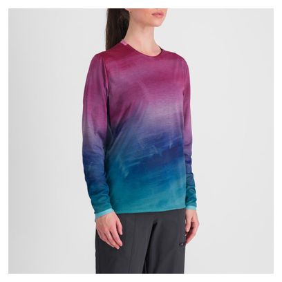 Maglia a manica lunga Sportful Flow Giara Donna Blu/Rosa M