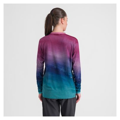 Maglia a manica lunga Sportful Flow Giara Donna Blu/Rosa M