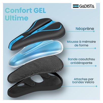 Housse de Selle de Vélo en Gel  Couvre Selle Velo Ultra Confortable pour VTT  Vélo de Route  E-Bike  et Vélo Spinning - Hommes et Femmes