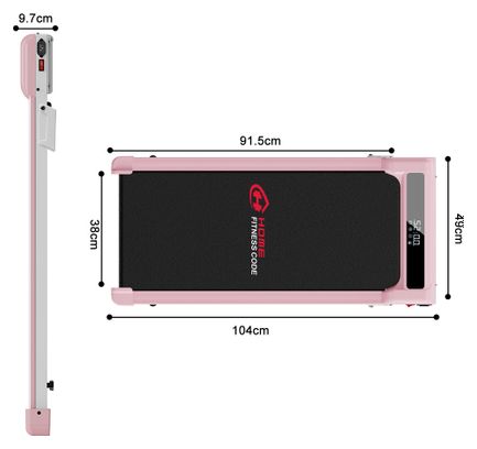 Tapis de marche Fitness Z3 compact sous bureau Rose