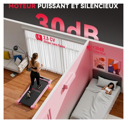 Tapis de marche Fitness Z3 compact sous bureau Rose