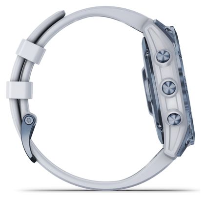 Garmin Fenix 7 Sapphire Solar Titanium Sport Watch Cobalt Blue / White