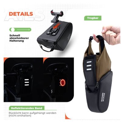 Sacoche de vélo extensible avec poche intérieure