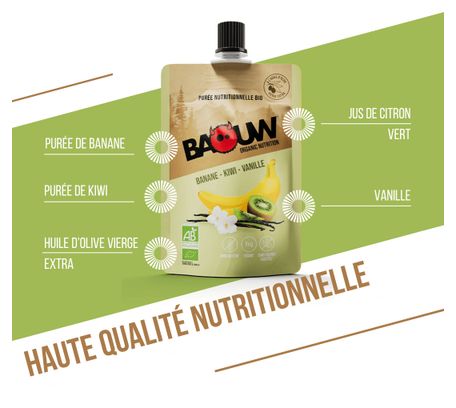 Biologische Baouw Banaan-Kiwi-Vanille Puree 90g