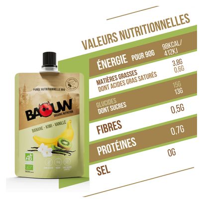 Biologische Baouw Banaan-Kiwi-Vanille Puree 90g