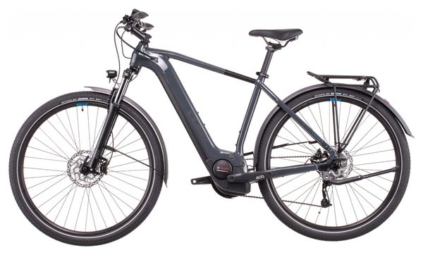 Cube Touring Hybrid One 625 Electric City Bike Shimano Alivio 9S 625 Wh 700 mm Grey Blue 2022