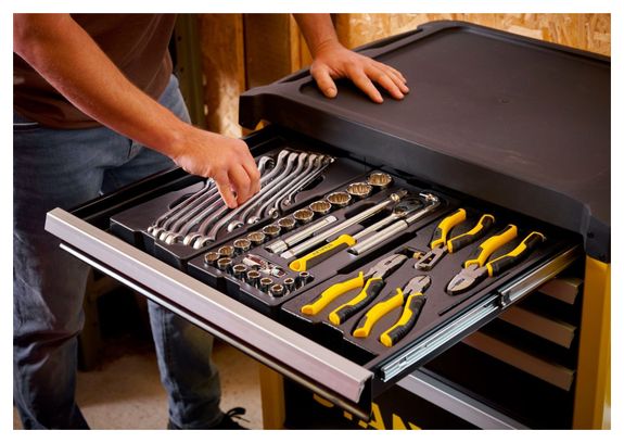 Servante 5 Tiroirs STANLEY STST74305-1 - Fabrication Française - Charge Maximale de 300 kg