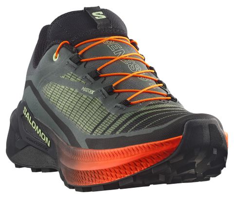 Salomon Genesis 2 trailschoenen Groen/Zwart/Oranje Heren EMBARGO 03/08/2026